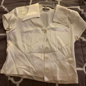 Silky button up collard shirt